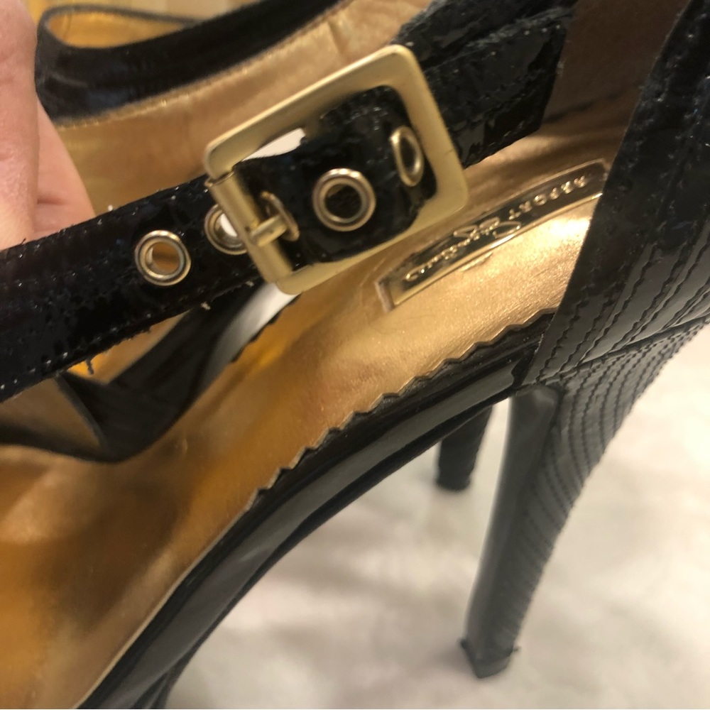 Report Signature black patent peep toe sandals, elegant! Size 8.5. - Picture 6 of 16
